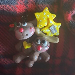 Handcrafted; Rudolph; Reindeer; Ornament